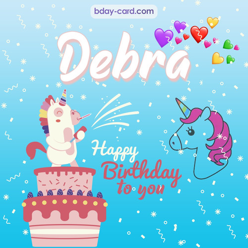 Happy Birthday pics for Debra with Unicorn