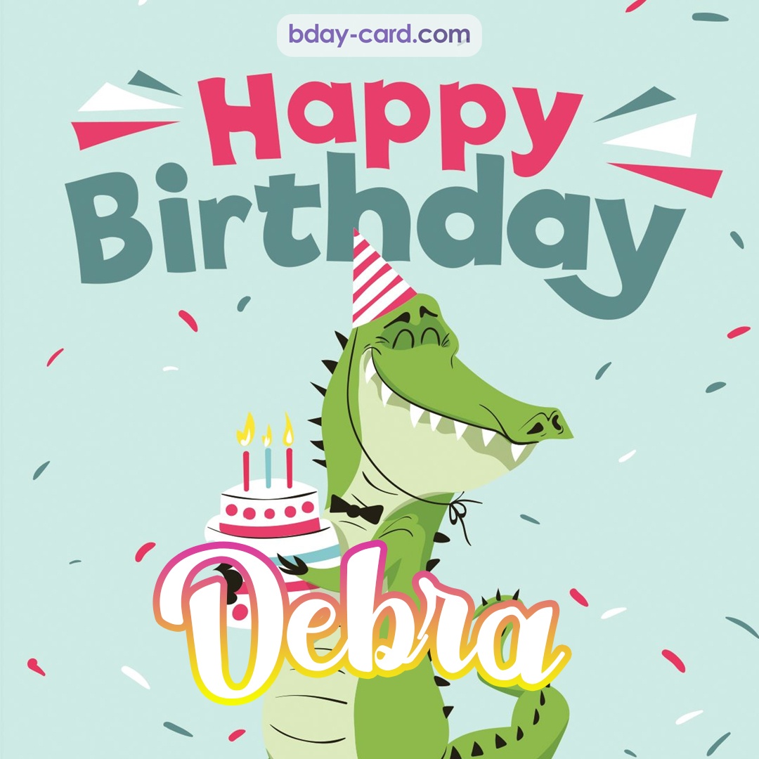 Happy Birthday images for Debra with crocodile