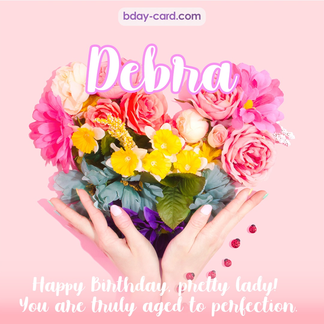 Birthday pics for Debra with Heart of flowers
