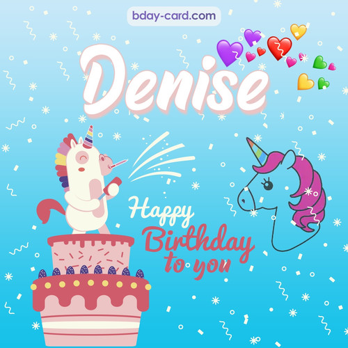 Happy Birthday pics for Denise with Unicorn