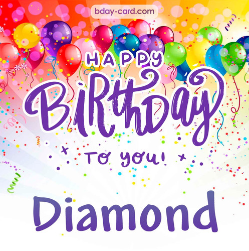 Beautiful Happy Birthday images for Diamond