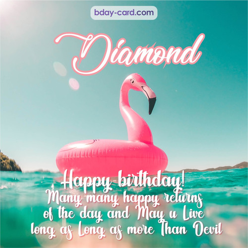 Happy Birthday pic for Diamond with flamingo