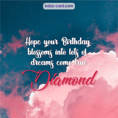 Birthday pictures for Diamond with clouds