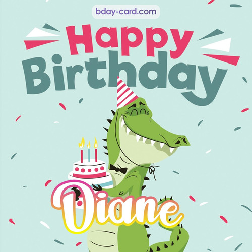 Happy Birthday images for Diane with crocodile