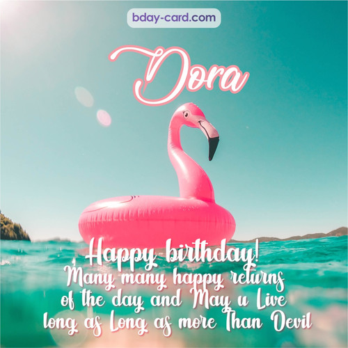 Happy Birthday pic for Dora with flamingo