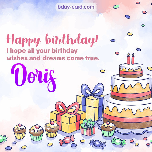 Greeting photos for Doris with cake