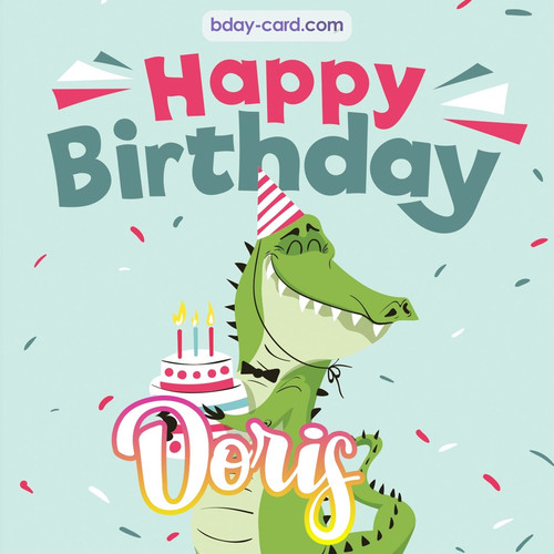 Happy Birthday images for Doris with crocodile