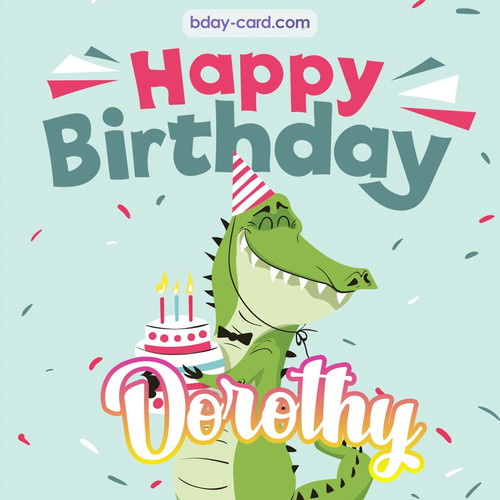 Happy Birthday images for Dorothy with crocodile