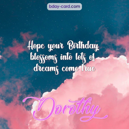 Birthday pictures for Dorothy with clouds
