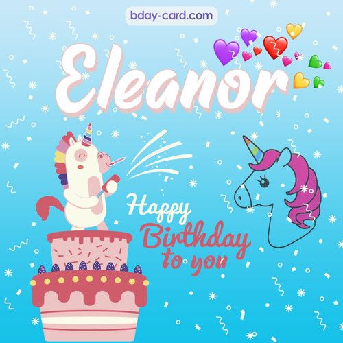 Happy Birthday pics for Eleanor with Unicorn
