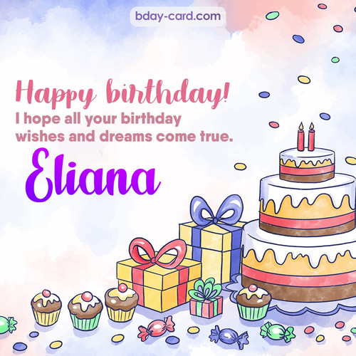 Greeting photos for Eliana with cake