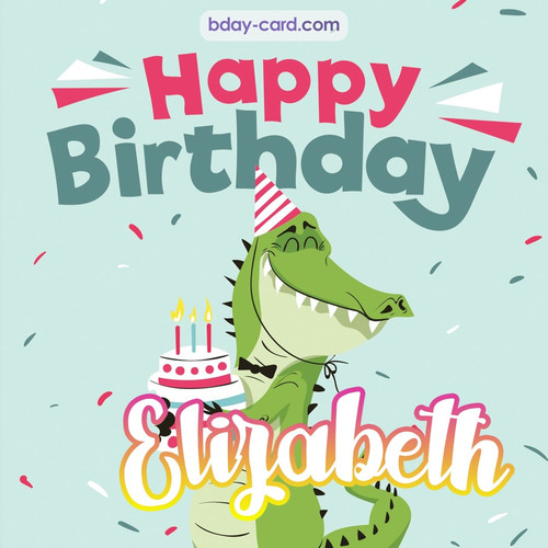 Happy Birthday images for Elizabeth with crocodile