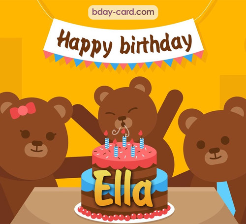 Bday images for Ella with bears