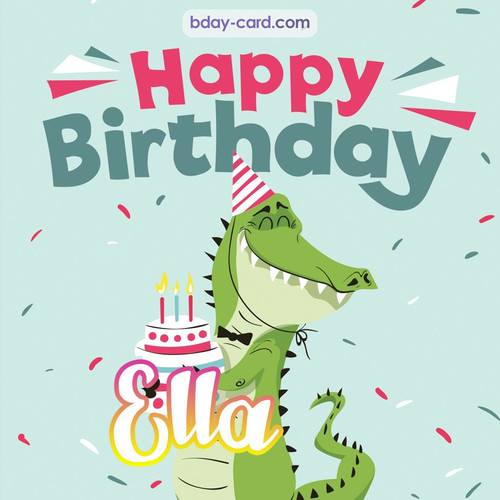 Happy Birthday images for Ella with crocodile
