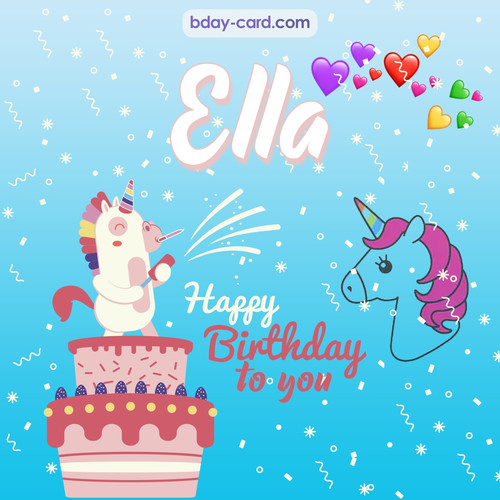 Happy Birthday pics for Ella with Unicorn