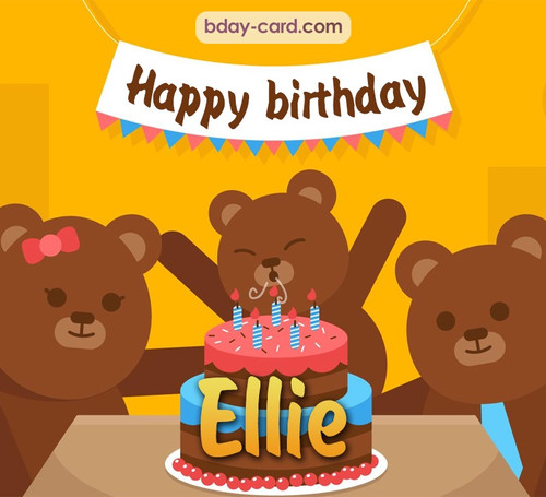 Bday images for Ellie with bears