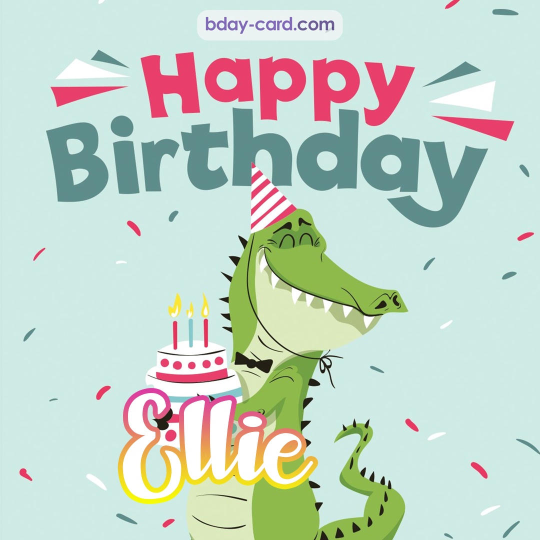 Happy Birthday images for Ellie with crocodile