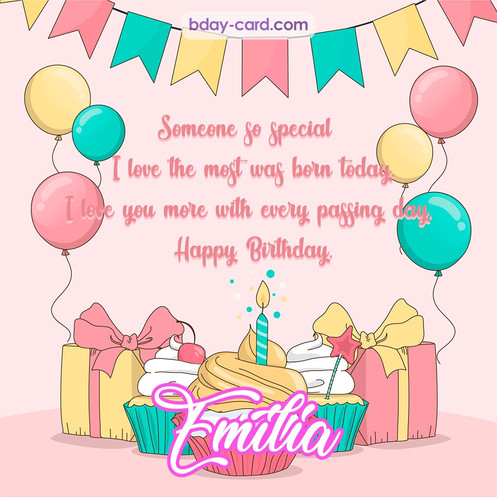 Greeting photos for Emilia with Gifts