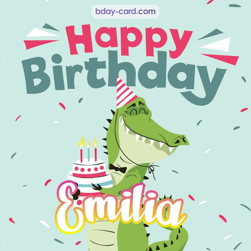 Happy Birthday images for Emilia with crocodile