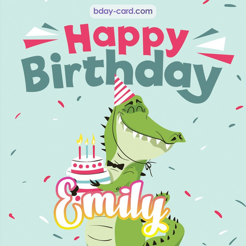 Happy Birthday images for Emily with crocodile