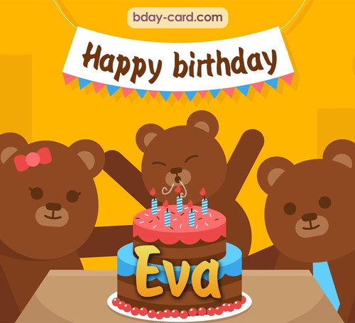 Bday images for Eva with bears