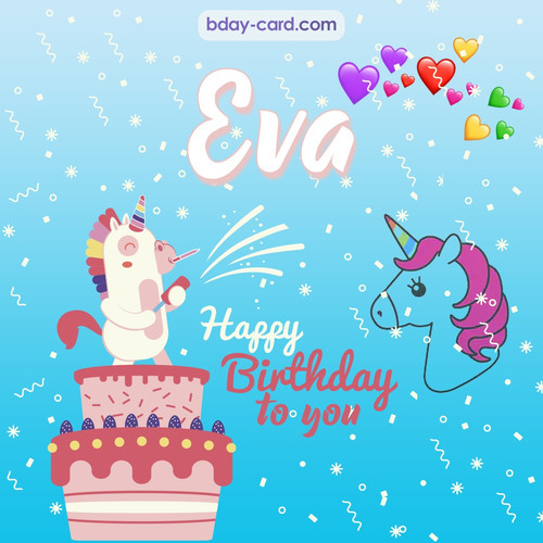 Happy Birthday pics for Eva with Unicorn