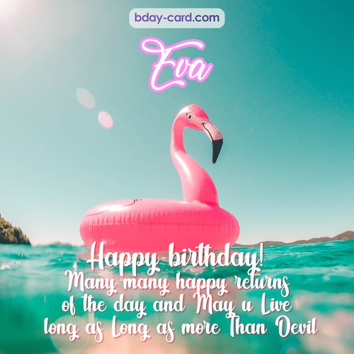 Happy Birthday pic for Eva with flamingo