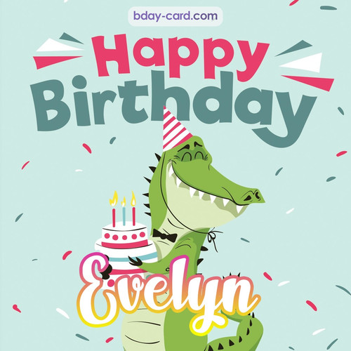 Happy Birthday images for Evelyn with crocodile