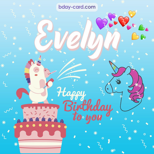Happy Birthday pics for Evelyn with Unicorn