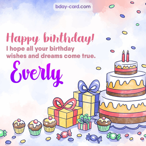 Greeting photos for Everly with cake