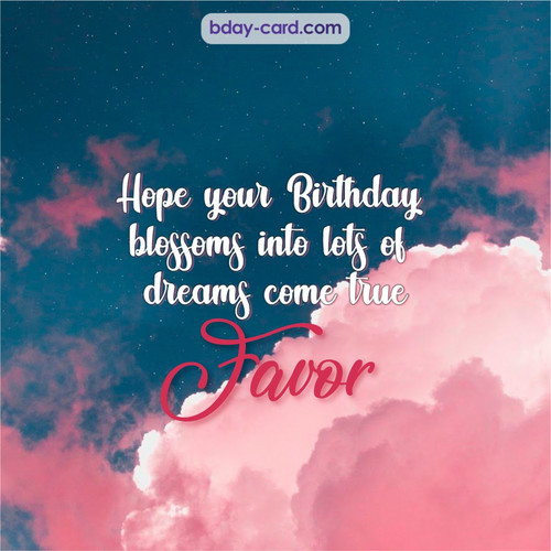 Birthday pictures for Favor with clouds
