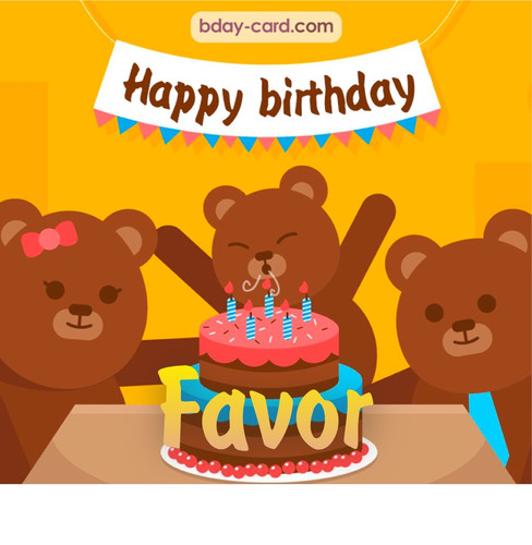Bday images for Favor with bears