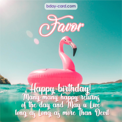 Happy Birthday pic for Favor with flamingo