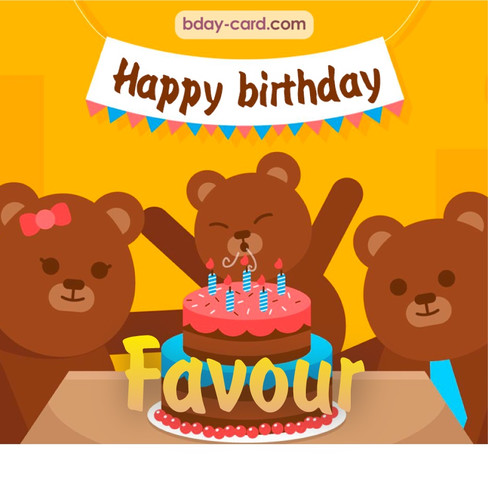 Bday images for Favour with bears
