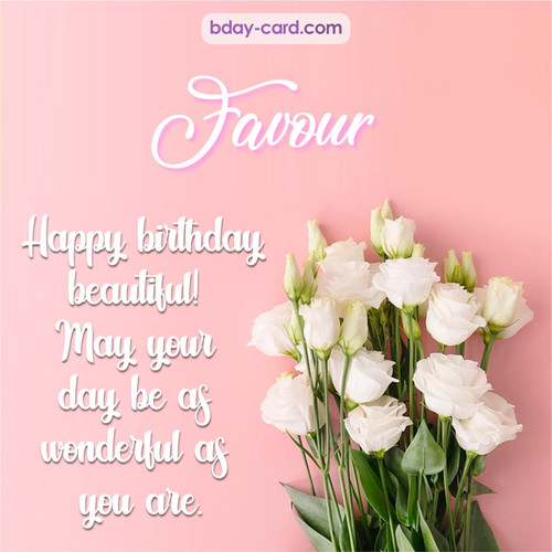 Beautiful Happy Birthday images for Favour with Flowers