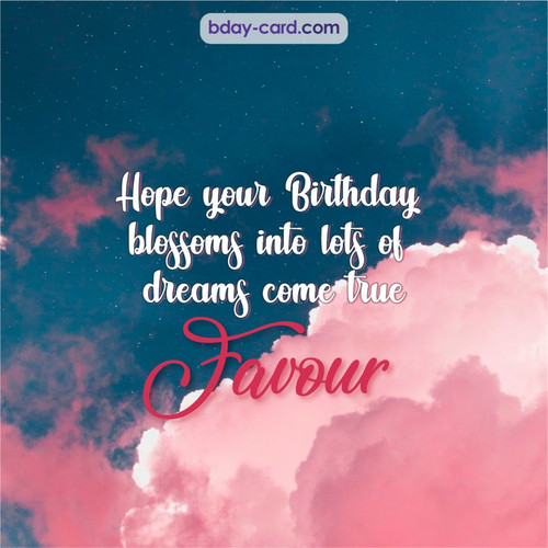 Birthday pictures for Favour with clouds