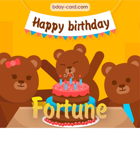 Bday images for Fortune with bears