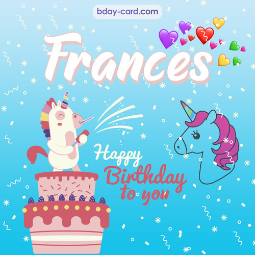 Happy Birthday pics for Frances with Unicorn