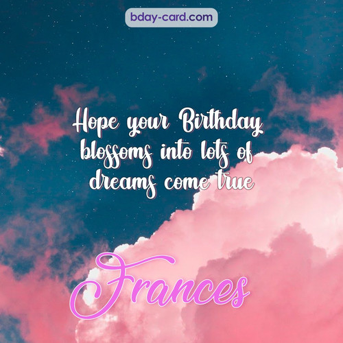 Birthday pictures for Frances with clouds