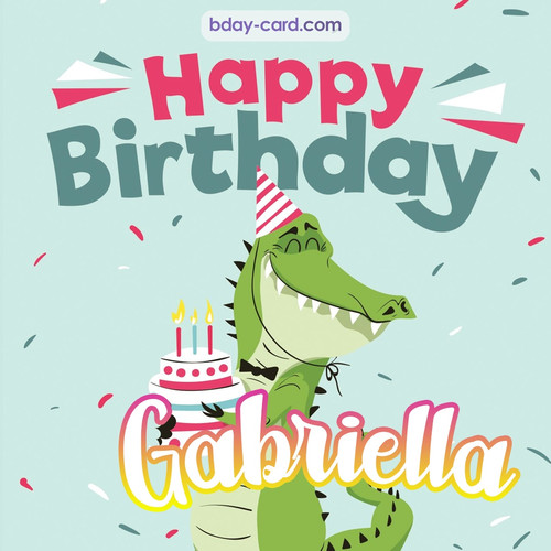 Happy Birthday images for Gabriella with crocodile