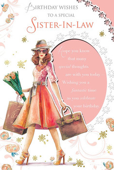 Sister in law birthday card stylish woman carrying briefc...
