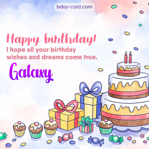 Greeting photos for Galaxy with cake