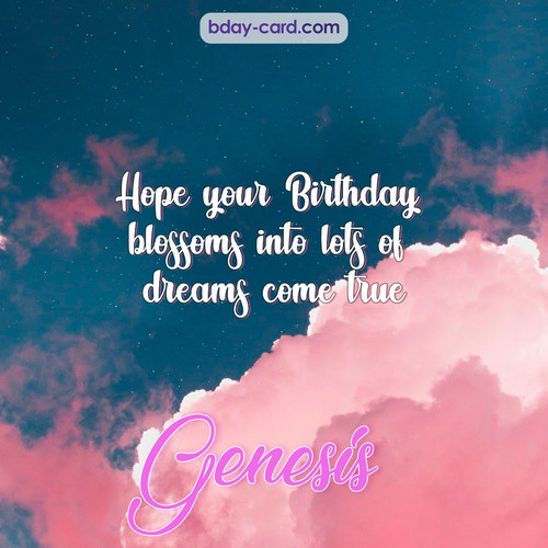Birthday pictures for Genesis with clouds