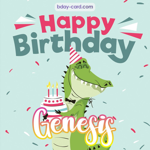 Happy Birthday images for Genesis with crocodile