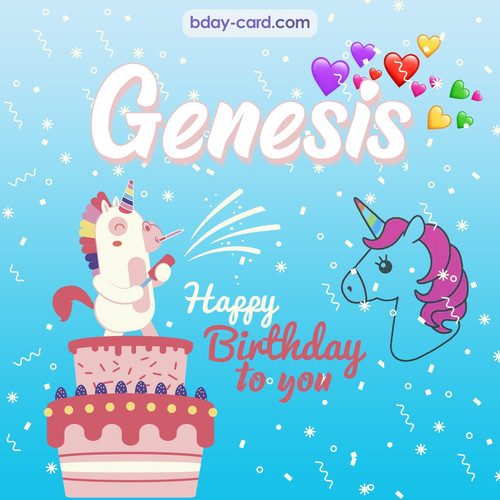 Happy Birthday pics for Genesis with Unicorn