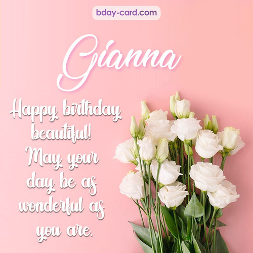 Beautiful Happy Birthday images for Gianna with Flowers