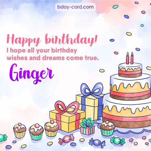 Greeting photos for Ginger with cake