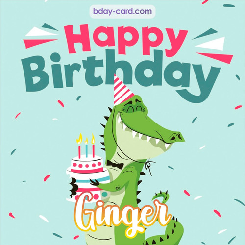 Happy Birthday images for Ginger with crocodile