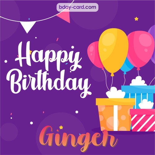 Greetings pics for Ginger with balloon