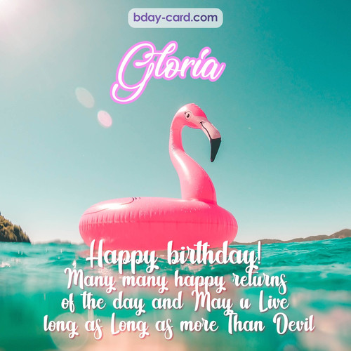 Happy Birthday pic for Gloria with flamingo